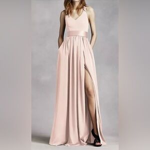 Women’s size XSmall NWT White by Vera Wang halter blush pink formal dress